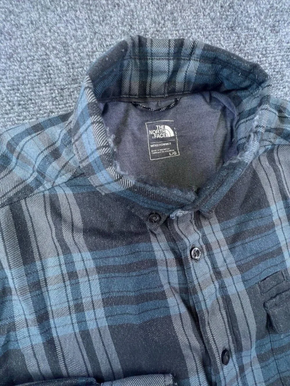 The North Face Adult Men's Large Multicolored Plaid Button Up Long Sleeve Shirt
